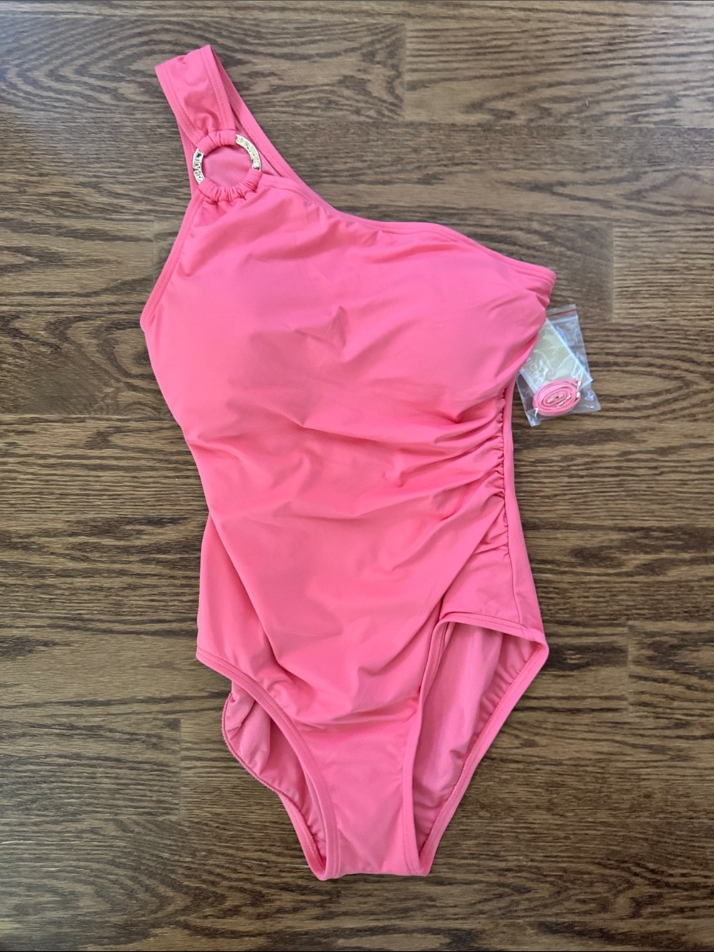 NWT Michael Kors One-Shoulder One-Piece Swimsuit